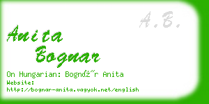 anita bognar business card
